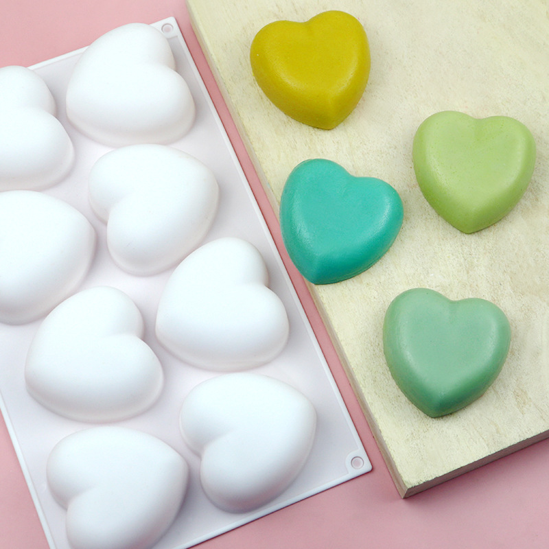 Soap Making Kit For Beginners - 8 Pcs Love Heart Silicone Soap