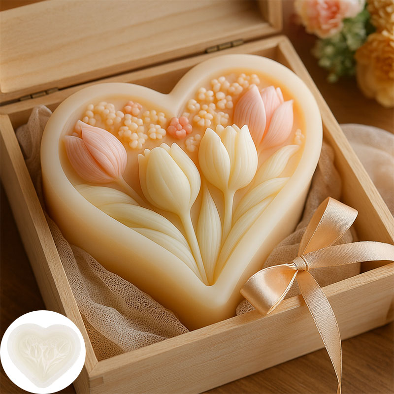3D heart-shaped tulip silicone - đánh giá và giá Soap Making Kit For Beginners