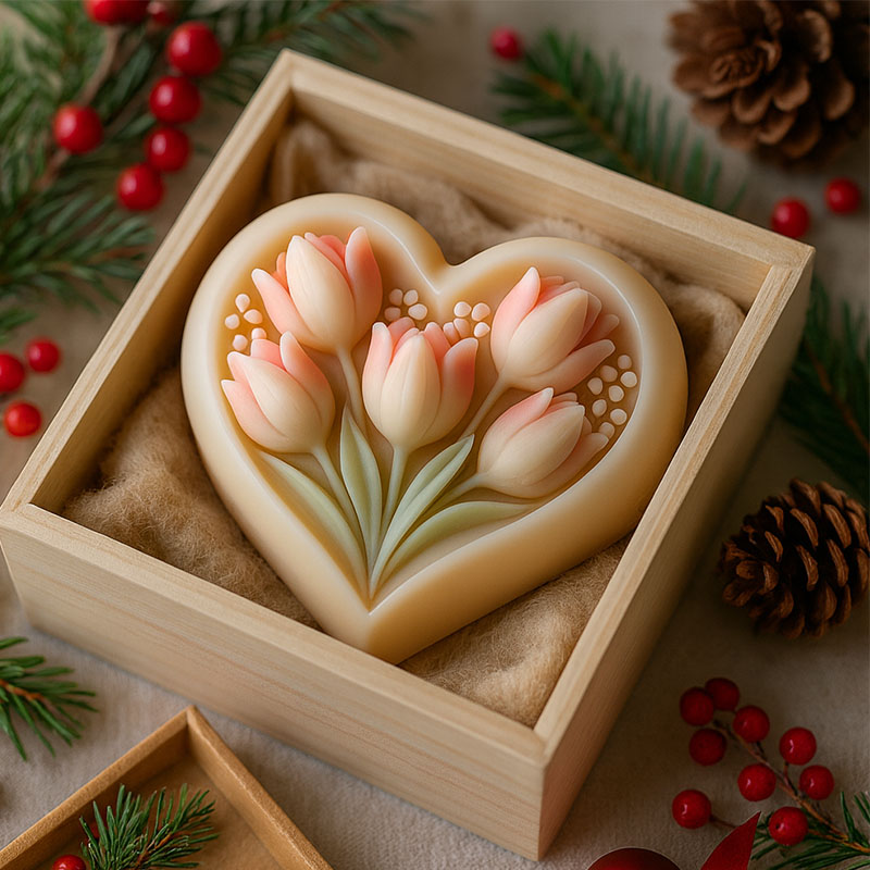 3D heart-shaped tulip silicone - đánh giá và giá Soap Making Kit For Beginners