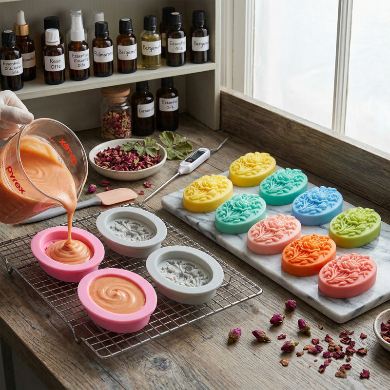 4 Silicone mold with flower sh - đánh giá và giá Soap Making Ins